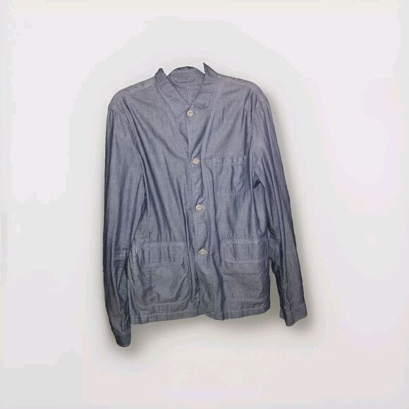 AllSaints Thirty Eight Renfield Jacket Fits Small Chambray Denim Like Buttons - Picture 1 of 11